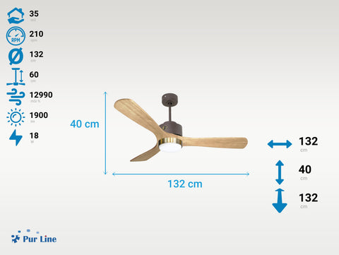 Ventilador de Techo Ultra silencioso de bajo consumo DC ParosD132C02LED67879