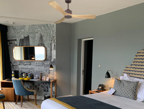 Ventilador de techo Reversible Termostato Wifi Motor DC Techos Inclinados Mando a Distancia Hypersilence Memoria 7