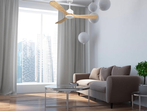 Ventilador de techo Reversible Termostato Wifi Motor DC Techos Inclinados Mando a Distancia Hypersilence Memoria 6