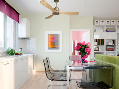 Ventilador de techo Reversible Termostato Wifi Motor DC Techos Inclinados Mando a Distancia Hypersilence Memoria 4