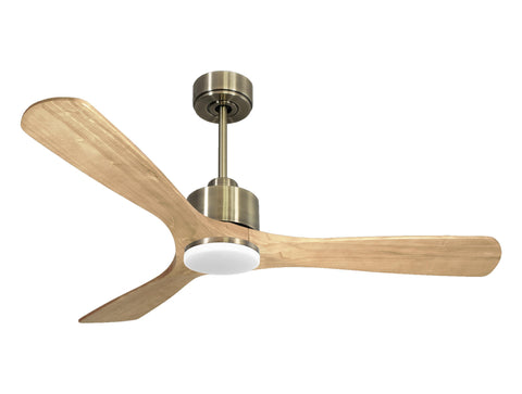 Ventilador de techo Reversible Termostato Dimable Wifi Motor DC Techos Inclinados Mando a Distancia Luz tres tonos Hypersilence Memoria 1