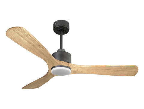 Ventilador de techo Reversible Termostato Dimable Wifi Motor DC Techos Inclinados Mando a Distancia Luz tres tonos Hypersilence Memoria 1