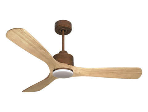 Ventilador de techo Reversible Termostato Dimable Wifi Motor DC Techos Inclinados Mando a Distancia Luz tres tonos Hypersilence Memoria 1