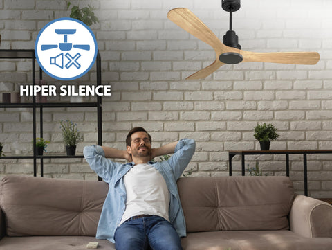 Ventilador de techo Reversible Termostato Wifi Motor DC Techos Inclinados Mando a Distancia Hypersilence Memoria 5