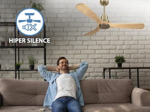 Ventilador de techo Reversible Termostato Wifi Motor DC Techos Inclinados Mando a Distancia Hypersilence Memoria 4