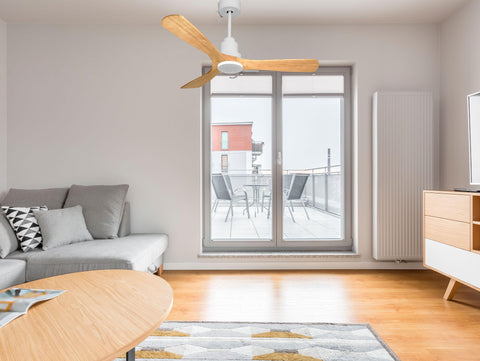 Ventilador de techo Reversible Termostato Wifi Motor DC Techos Inclinados Mando a Distancia Hypersilence Memoria 2