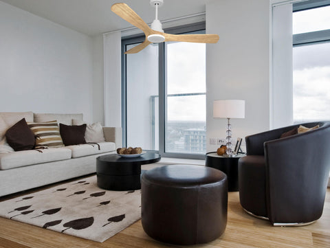 Ventilador de techo Reversible Termostato Wifi Motor DC Techos Inclinados Mando a Distancia Hypersilence Memoria 5