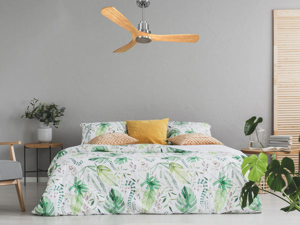 Ventilador de techo Reversible Termostato Wifi Motor DC Techos Inclinados Mando a Distancia Hypersilence Memoria 2