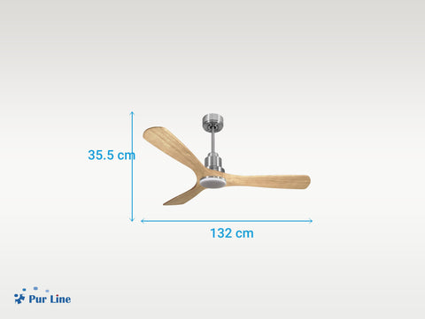 Ventilador de techo Reversible Termostato Dimable Wifi Motor DC Techos Inclinados Mando a Distancia Luz tres tonos Hypersilence Memoria 4