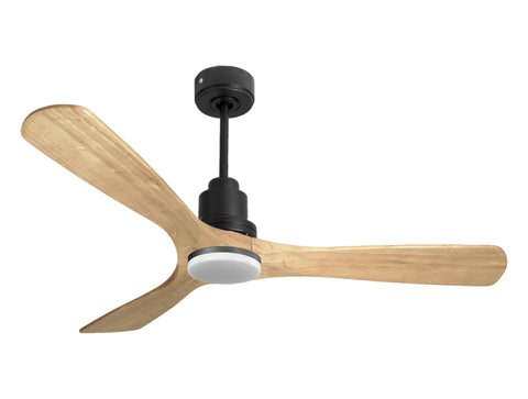 Ventilador de techo Reversible Termostato Dimable Wifi Motor DC Techos Inclinados Mando a Distancia Luz tres tonos Hypersilence Memoria 1