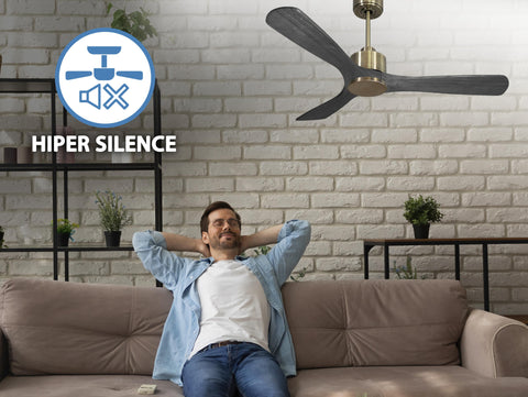 Ventilador de techo Reversible Termostato Wifi Motor DC Techos Inclinados Mando a Distancia Hypersilence Memoria 6