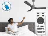 Ventilador de techo Reversible Termostato Wifi Motor DC Techos Inclinados Mando a Distancia Hypersilence Memoria 4