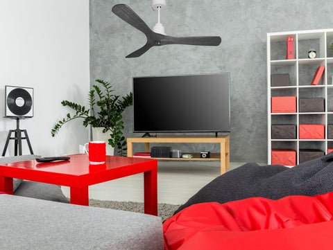 Ventilador de techo Reversible Termostato Dimable Wifi Motor DC Techos Inclinados Mando a Distancia Luz tres tonos Hypersilence Memoria 2