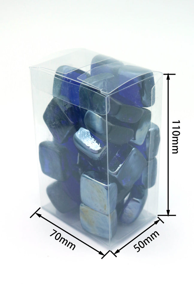 Piedras decorativas azules en forma de cubo para chimenea de etanol
