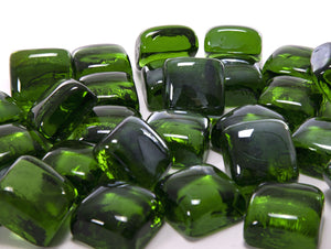 Piedras decorativas verdes en forma de cubo para chimenea de etanol