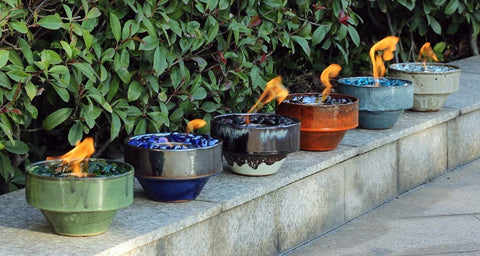 Piedras decorativas verdes en forma de diamante para chimenea de etanol