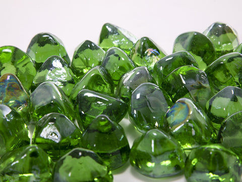 Piedras decorativas verdes en forma de diamante para chimenea de etanol
