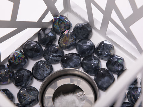 Piedras decorativas negras en forma de diamante para chimenea de etanol