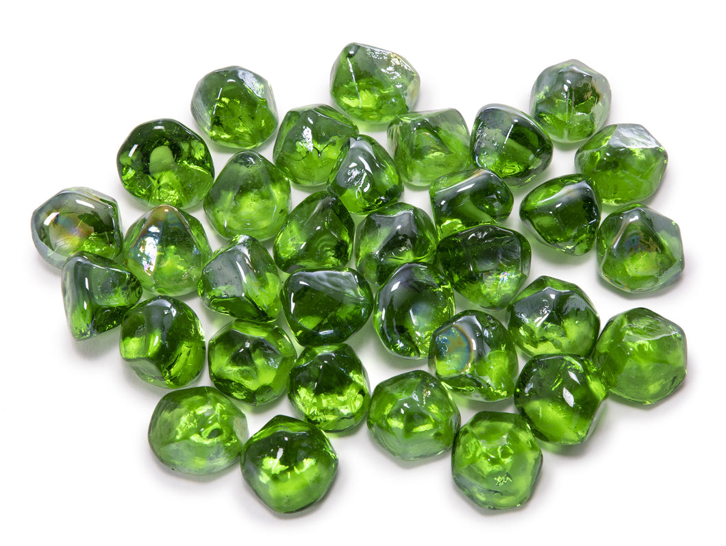 Piedras decorativas verdes en forma de diamante para chimenea de etanol