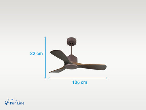 Ventilador de techo Reversible Termostato Wifi Motor DC Techos Inclinados Mando a Distancia Hypersilence Memoria 6