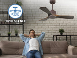 Ventilador de techo Reversible Termostato Wifi Motor DC Techos Inclinados Mando a Distancia Hypersilence Memoria 2
