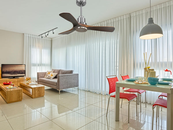 Ventilador de techo Reversible Termostato Wifi Motor DC Techos Inclinados Mando a Distancia Hypersilence Memoria 2