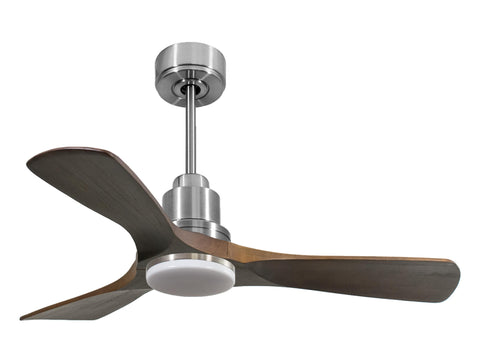 Ventilador de techo Reversible Termostato Dimable Wifi Motor DC Techos Inclinados Mando a Distancia Luz tres tonos Hypersilence Memoria 1