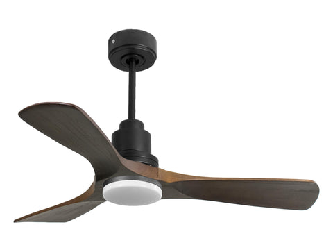 Ventilador de techo Reversible Termostato Dimable Wifi Motor DC Techos Inclinados Mando a Distancia Luz tres tonos Hypersilence Memoria 1