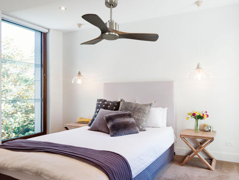 Ventilador de techo Reversible Termostato Wifi Motor DC Techos Inclinados Mando a Distancia Hypersilence Memoria 7