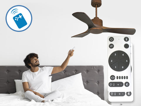 Ventilador de techo Reversible Termostato Wifi Motor DC Techos Inclinados Mando a Distancia Hypersilence Memoria 3