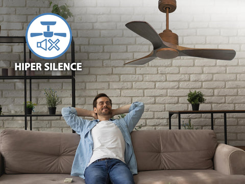 Ventilador de techo Reversible Termostato Wifi Motor DC Techos Inclinados Mando a Distancia Hypersilence Memoria 5