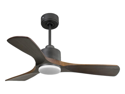 Ventilador de techo Reversible Termostato Dimable Wifi Motor DC Techos Inclinados Mando a Distancia Luz tres tonos Hypersilence Memoria 1