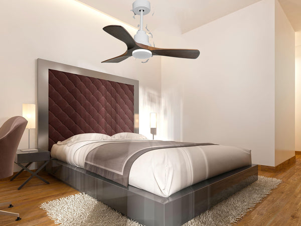 Ventilador de techo Reversible Termostato Wifi Motor DC Techos Inclinados Mando a Distancia Hypersilence Memoria 2