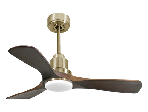 Ventilador de techo Reversible Termostato Dimable Wifi Motor DC Techos Inclinados Mando a Distancia Luz tres tonos Hypersilence Memoria 1