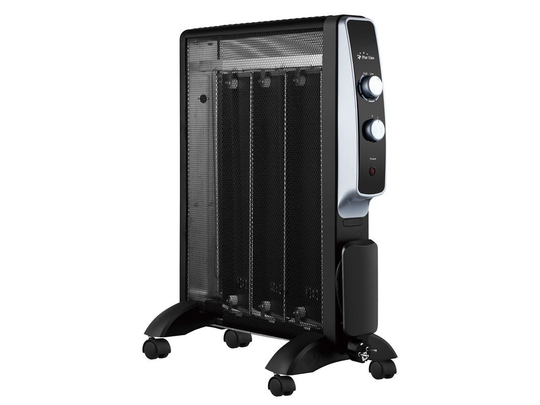 Radiador Eléctrico - Purline | 2000W | Bajo Consumo | Negro | Sin Fluido | Con Ruedas
