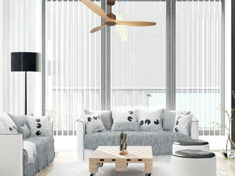 Ventilador de techo Reversible Termostato Wifi Motor DC Techos Inclinados Mando a Distancia Hypersilence Memoria 7