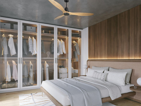 Ventilador de techo Reversible Termostato Wifi Motor DC Techos Inclinados Mando a Distancia Hypersilence Memoria 7