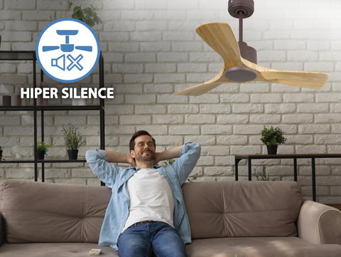 Ventilador de techo Reversible Termostato Wifi Motor DC Techos Inclinados Mando a Distancia Hypersilence Memoria 5