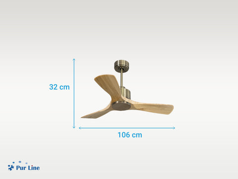 Ventilador de techo Reversible Termostato Wifi Motor DC Techos Inclinados Mando a Distancia Hypersilence Memoria 4