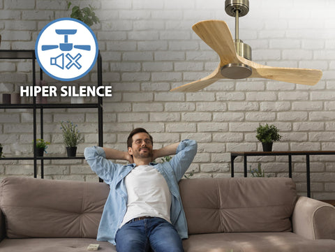 Ventilador de techo Reversible Termostato Wifi Motor DC Techos Inclinados Mando a Distancia Hypersilence Memoria 2