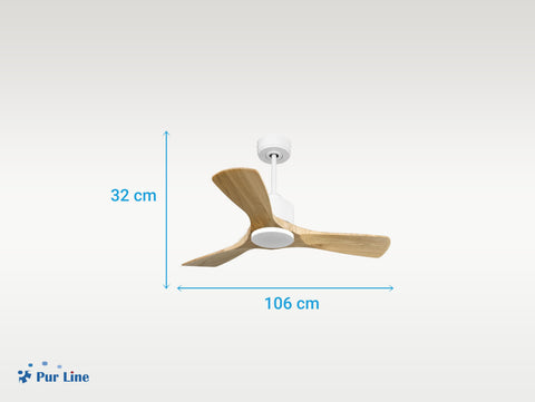 Ventilador de techo Reversible Termostato Wifi Motor DC Techos Inclinados Mando a Distancia Hypersilence Memoria 3