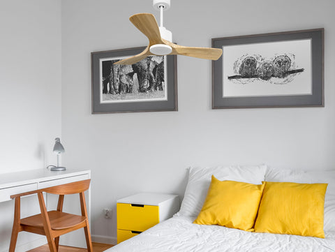 Ventilador de techo Reversible Termostato Wifi Motor DC Techos Inclinados Mando a Distancia Hypersilence Memoria 4