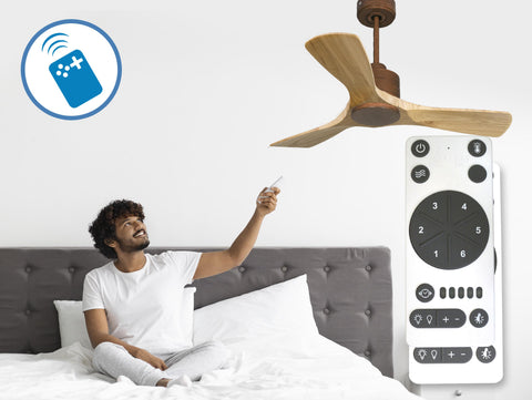 Ventilador de techo Reversible Termostato Wifi Motor DC Techos Inclinados Mando a Distancia Hypersilence Memoria 5