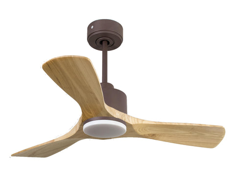 Ventilador de techo Reversible Termostato Dimable Wifi Motor DC Techos Inclinados Mando a Distancia Luz tres tonos Hypersilence Memoria 1