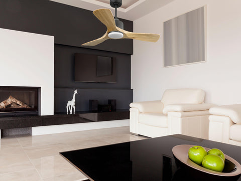 Ventilador de techo Reversible Termostato Dimable Wifi Motor DC Techos Inclinados Mando a Distancia Luz tres tonos Hypersilence Memoria 5