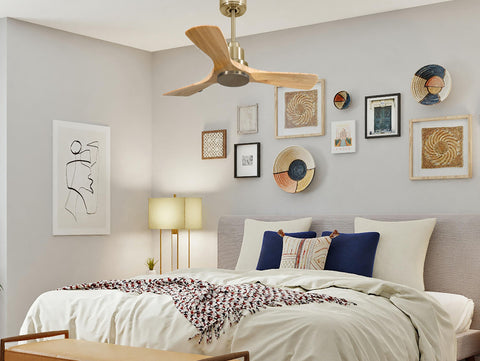 Ventilador de techo Reversible Termostato Wifi Motor DC Techos Inclinados Mando a Distancia Hypersilence Memoria 2