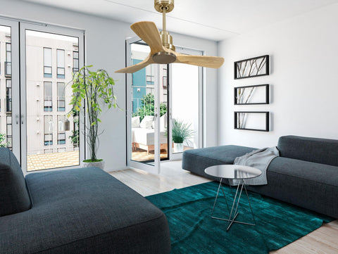 Ventilador de techo Reversible Termostato Wifi Motor DC Techos Inclinados Mando a Distancia Hypersilence Memoria 3