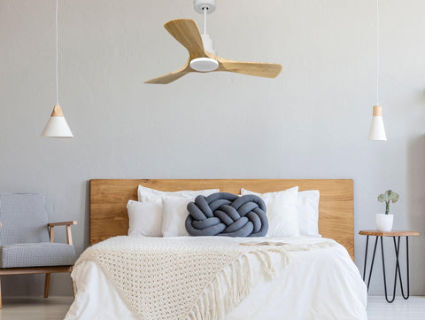 Ventilador de techo Reversible Termostato Wifi Motor DC Techos Inclinados Mando a Distancia Hypersilence Memoria 5