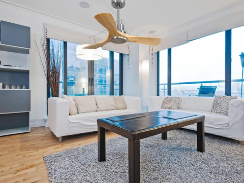 Ventilador de techo Reversible Termostato Wifi Motor DC Techos Inclinados Mando a Distancia Hypersilence Memoria 2