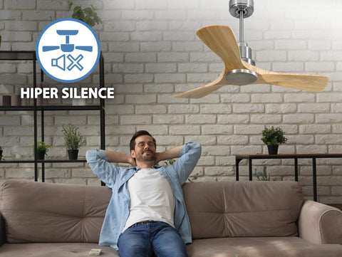 Ventilador de techo Reversible Termostato Wifi Motor DC Techos Inclinados Mando a Distancia Hypersilence Memoria 7